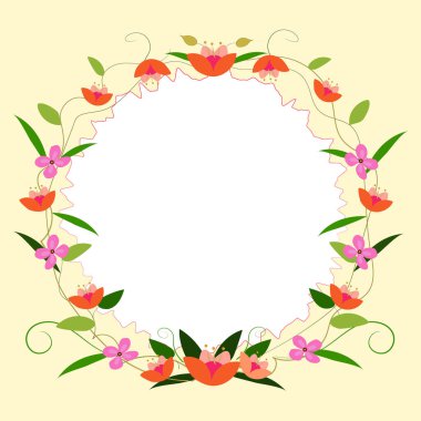 Framework For Writing Ringed With Daisies, Hearts And Tree Leaves.