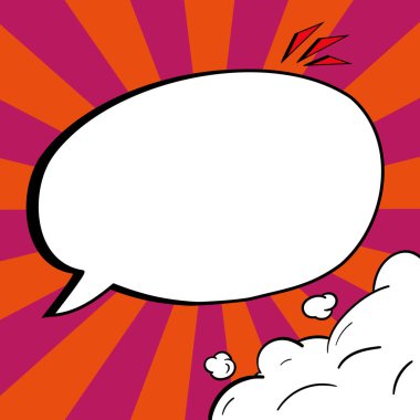 Comic Speech Bubble With Copy Space. Empty Template In Explosion Framework