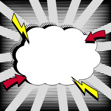 Comic Blank Speech Bubble Copy Space. Empty Template Explosion Framework