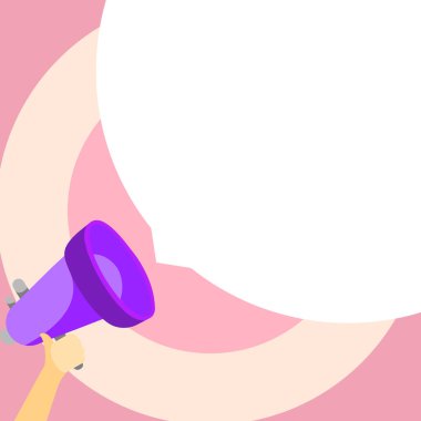 Megaphone In Hand With Dialog Balloon Showing Important Messages.