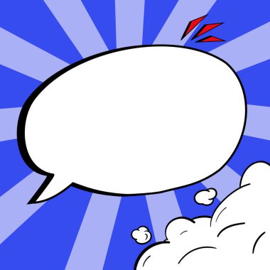 Speech Bubble With Copy Space Over Background. Template Framework For Ads
