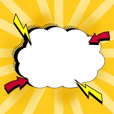 Speech Bubble With Copy Space Over Background. Template Framework For Ads