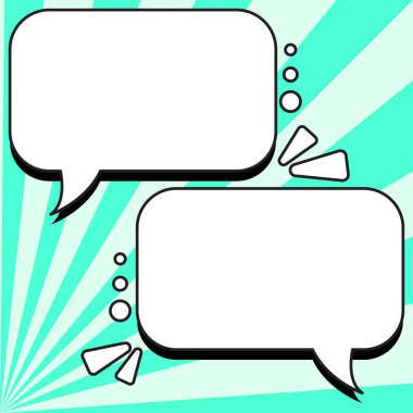 Comic Blank Speech Bubble Copy Space. Empty Template Explosion Framework