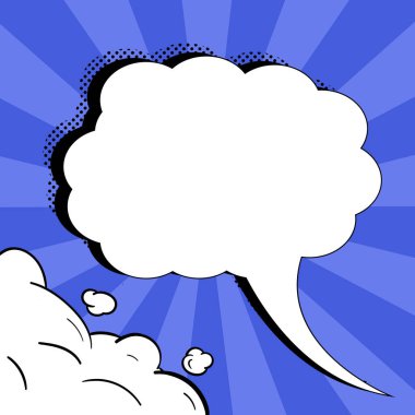 Comic Blank Speech Bubble Copy Space. Empty Template Explosion Framework
