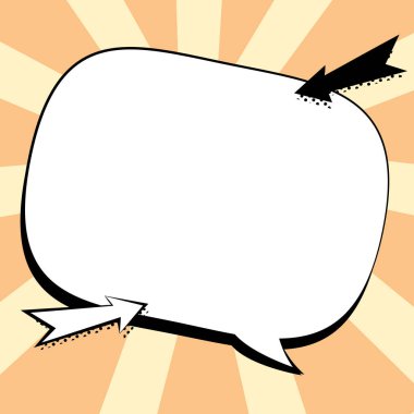 Comic Blank Speech Bubble Copy Space. Empty Template Explosion Framework