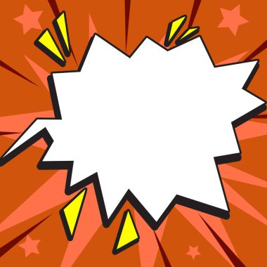 Speech Bubble With Copy Space Over Background. Template Framework For Ads