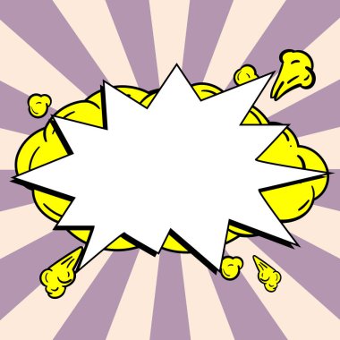 Blank Speech Bubble With Copy Space Over Color Background Design.