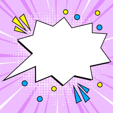 Comic Speech Bubble With Copy Space. Empty Template In Explosion Framework