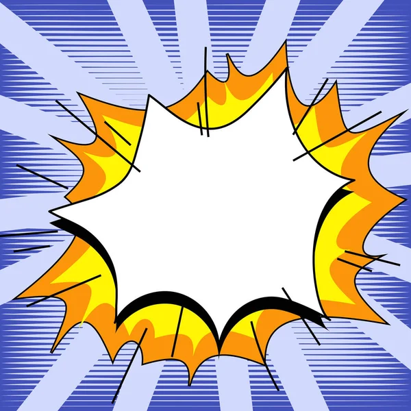 Comic Speech Bubble With Copy Space And Doodles. Empty Explosion Template