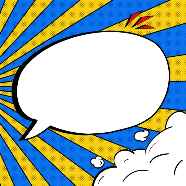 Comic Speech Bubble With Copy Space And Doodles. Empty Explosion Template