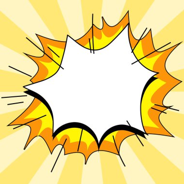 Comic Speech Bubble With Copy Space. Empty Template In Explosion Framework