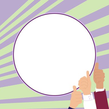 Big finger raised up pointing to whiteboard with important information.