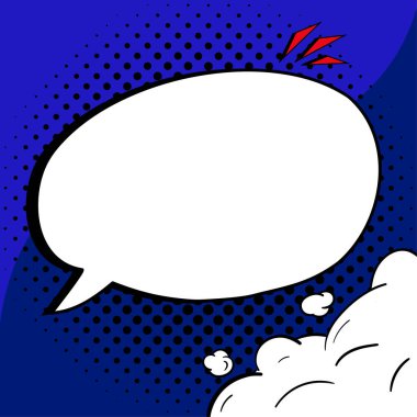 Comic Speech Bubble With Copy Space And Doodles. Empty Explosion Template