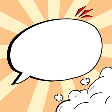 Comic Speech Bubble With Copy Space. Empty Template In Explosion Framework