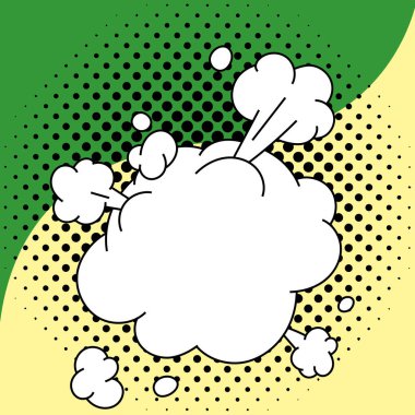 Blank Speech Bubble With Copy Space Over Color Background Design.