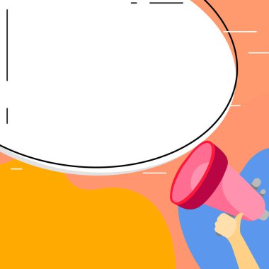 Megaphone In Hand With Dialog Balloon Showing Important Messages.