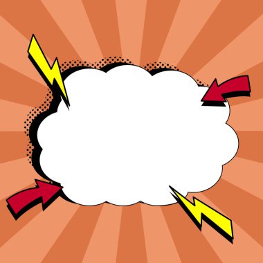 Comic Speech Bubble With Copy Space. Empty Template In Explosion Framework