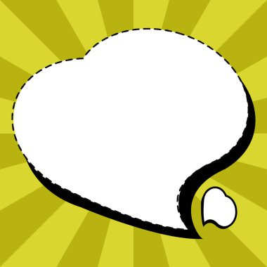 Comic Speech Bubble With Copy Space And Doodles. Empty Explosion Template