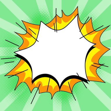 Comic Speech Bubble With Copy Space. Empty Template In Explosion Framework