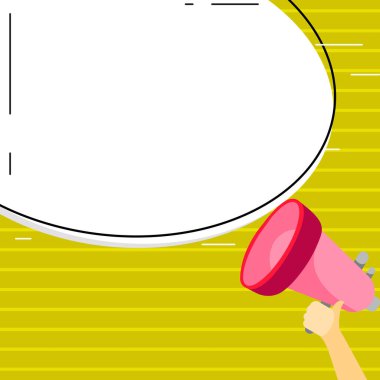 Bright Illustration Of Megaphone Making Loudly Brand New Infolmation.