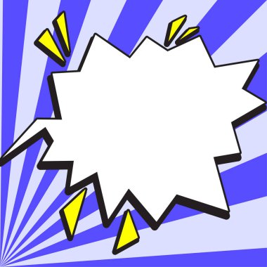Comic Blank Speech Bubble Copy Space. Empty Template Explosion Framework
