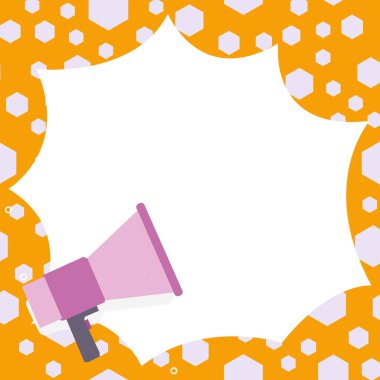 Gürültülü bir megafon hoparlörünün yeni duyurular yapması..