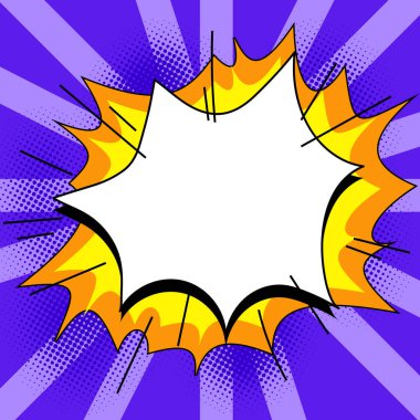 Comic Speech Bubble With Copy Space. Empty Template In Explosion Framework