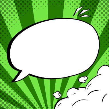 Comic Speech Bubble With Copy Space And Doodles. Empty Explosion Template