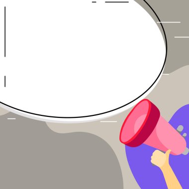 Megaphone In Hand With Dialog Balloon Showing Important Messages.
