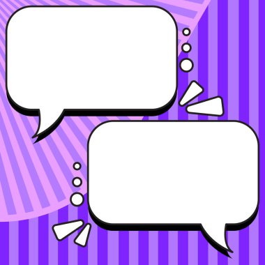 Speech Bubble With Copy Space Over Background. Template Framework For Ads