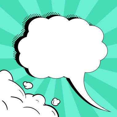 Comic Speech Bubble With Copy Space. Empty Template In Explosion Framework