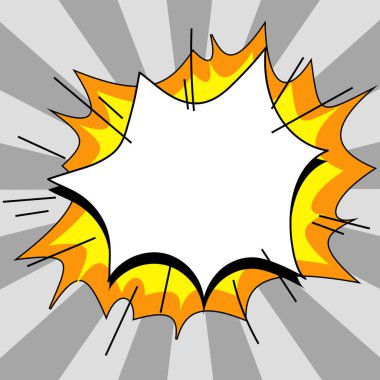 Comic Speech Bubble With Copy Space. Empty Template In Explosion Framework
