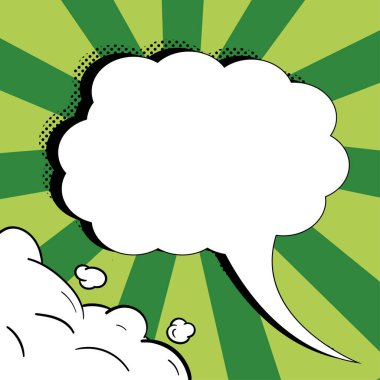 Speech Bubble With Copy Space Over Background. Template Framework For Ads