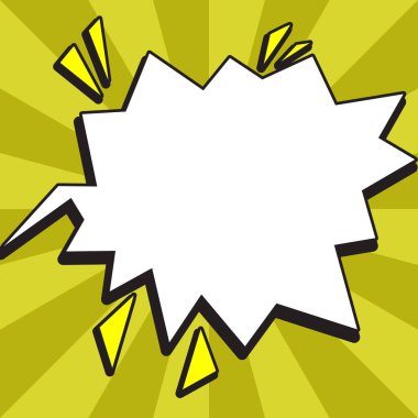 Comic Speech Bubble With Copy Space. Empty Template In Explosion Framework