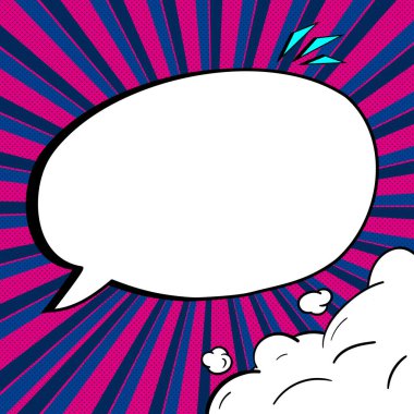 Speech Bubble With Copy Space Over Background. Template Framework For Ads