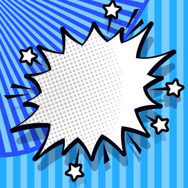 Comic Speech Bubble With Copy Space. Empty Template In Explosion Framework