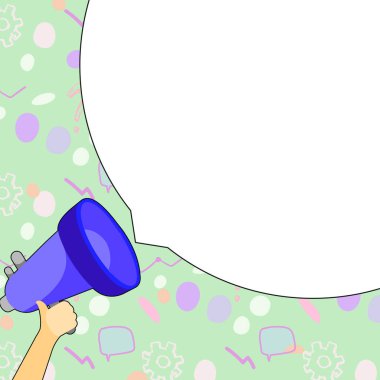 Bright Illustration Of Megaphone Making Loudly Brand New Infolmation.