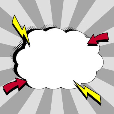 Speech Bubble With Copy Space Over Background. Template Framework For Ads