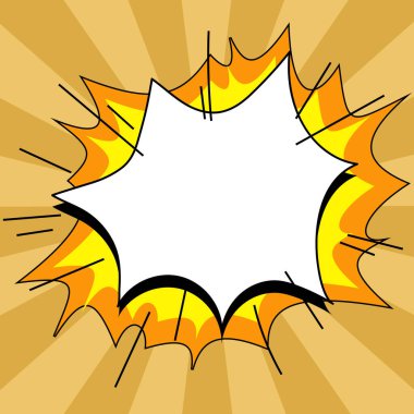 Comic Speech Bubble With Copy Space. Empty Template In Explosion Framework