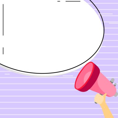 Bright Illustration Of Megaphone Making Loudly Brand New Infolmation.