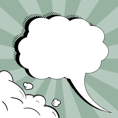 Comic Speech Bubble With Copy Space. Empty Template In Explosion Framework