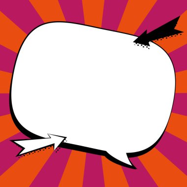 Comic Blank Speech Bubble Copy Space. Empty Template Explosion Framework