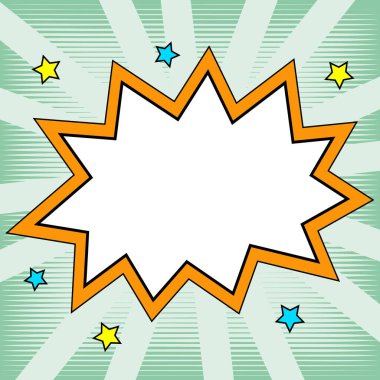 Comic Speech Bubble With Copy Space. Empty Template In Explosion Framework