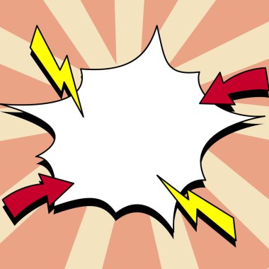 Blank Speech Bubble With Copy Space Over Color Background Design.