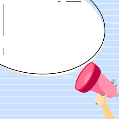 Bright Illustration Of Megaphone Making Loudly Brand New Infolmation.