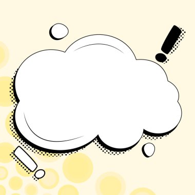 Comic Speech Bubble With Copy Space And Doodles. Empty Explosion Template