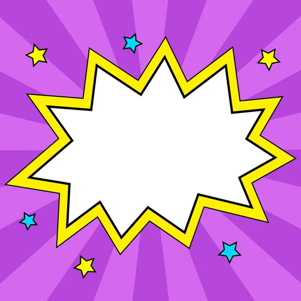 Comic Speech Bubble With Copy Space And Doodles. Empty Explosion Template