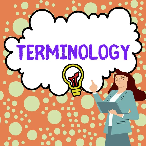 Pisanie Tekstu Terminologia Podejście Biznesowe Terminy Stosowane Szczególnym Zastosowaniem Technicznym — Zdjęcie stockowe