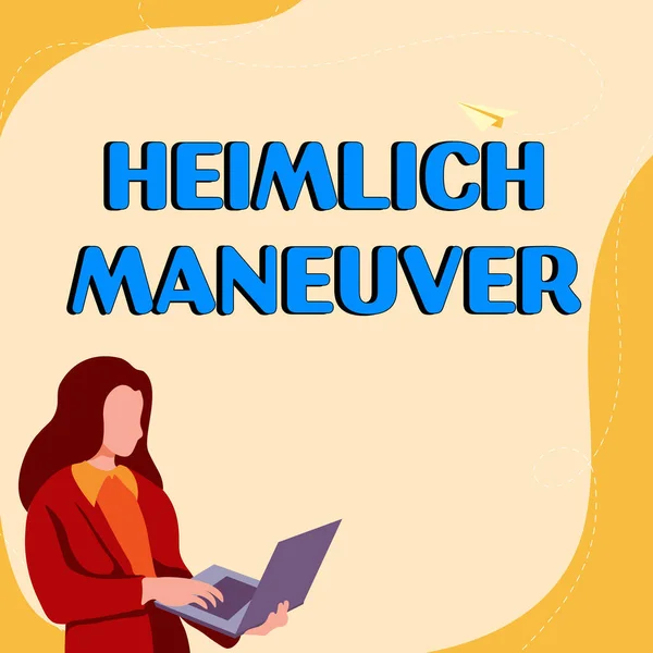 Writing Displaying Text Heimlich Maneuver Business Showcase Application Upward Pressure — Zdjęcie stockowe