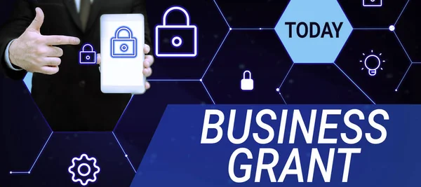 Psaní Textu Textem Business Grant Business Showcase Pracovní Strategie Dosahují — Stock fotografie